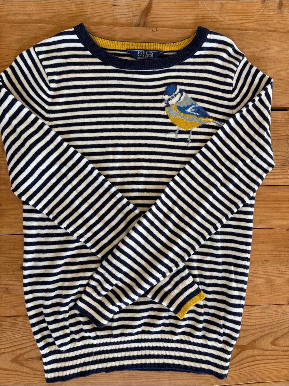 Joules Navy and White Stripe Sweater